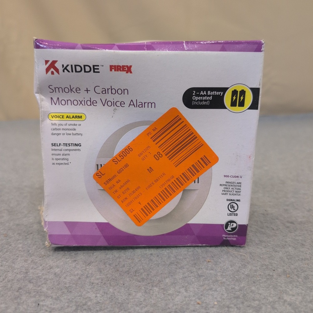 Kidde Firex Smoke and Carbon Monoxide Voice Alarm 900-CUDR-V Battery Operated